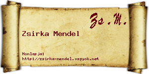 Zsirka Mendel névjegykártya